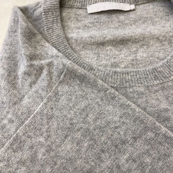 Kain Label Women's Sweater Petite Light Gray Crew Neck Drop Shoulder Long Sleeve - Picture 11 of 12